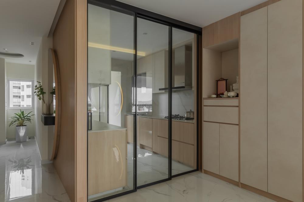 Contemporary Kitchen with Countertop and Kitchen Island