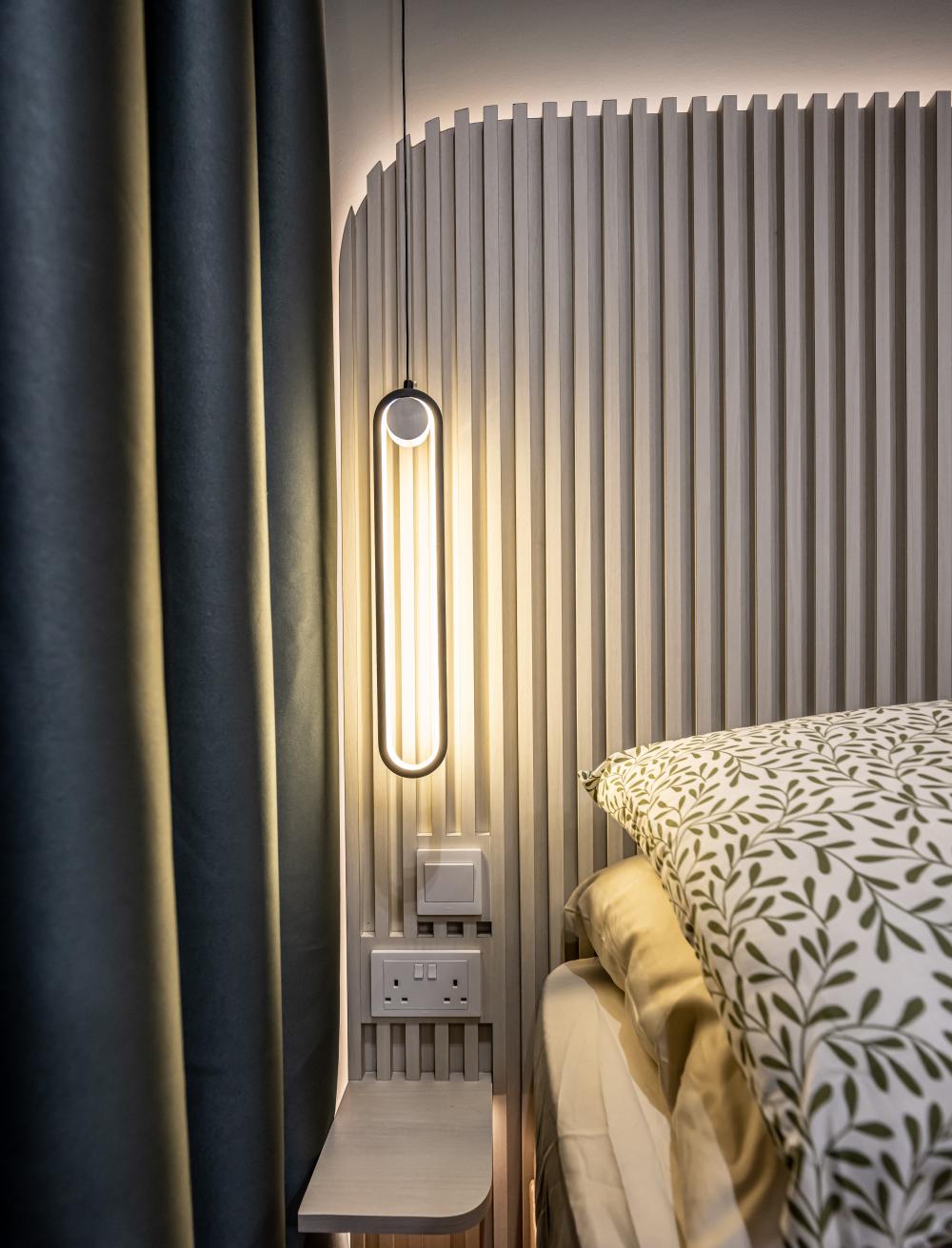 Contemporary Bedroom with Cove Lighting and Downlights