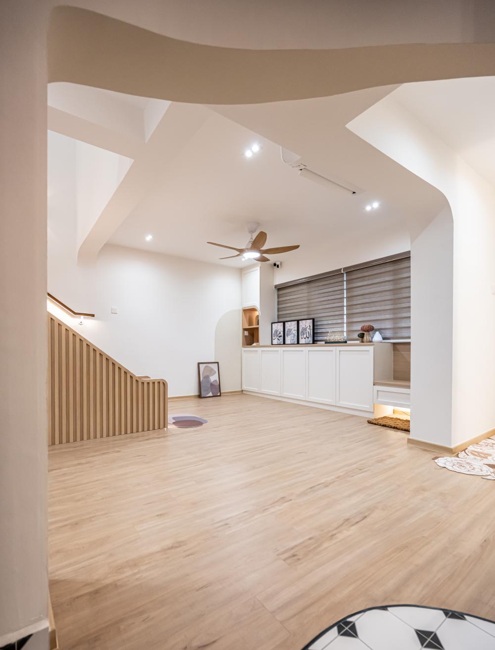 Contemporary Entryway with Settee and Sofa