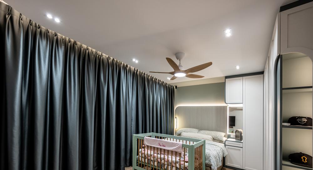 Contemporary Bedroom with Wardrobe and Bedside Table