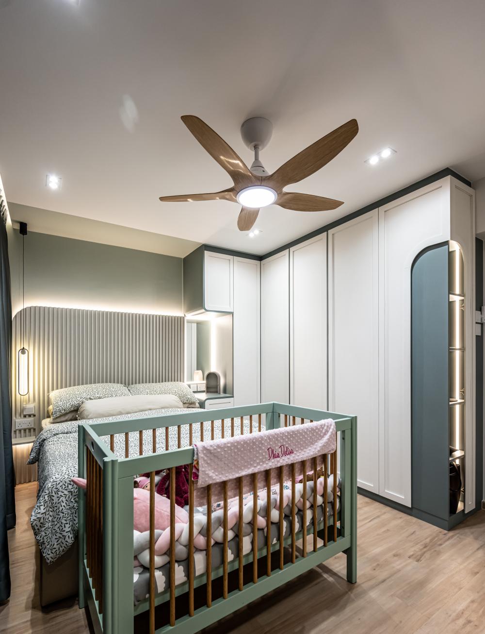 Contemporary Bedroom with Wardrobe and Cupboard