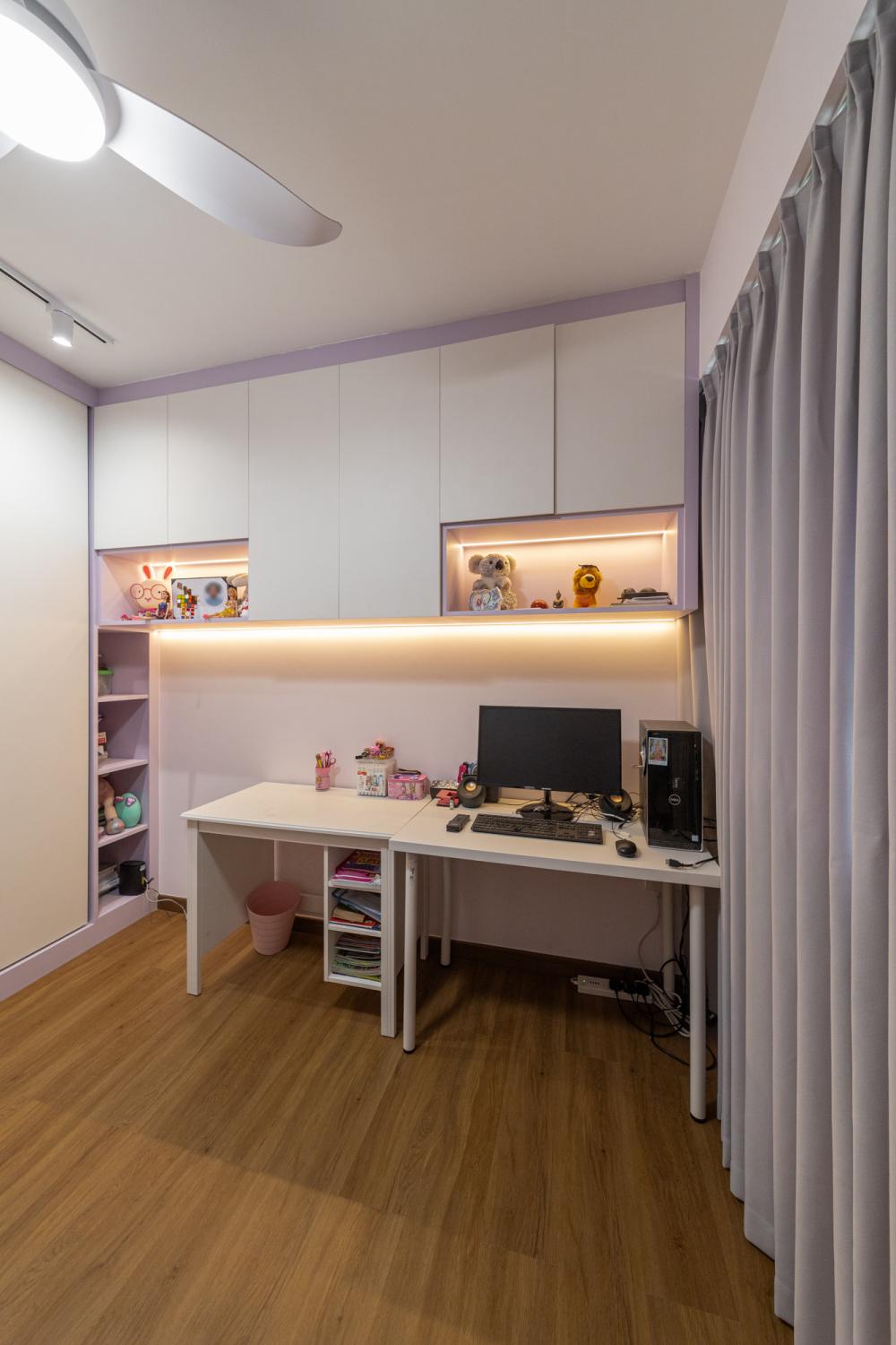 Contemporary Bedroom with Bookshelf and Wardrobe