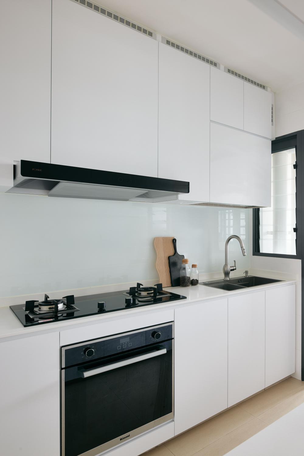 Modern Kitchen with Countertop and Kitchen Window