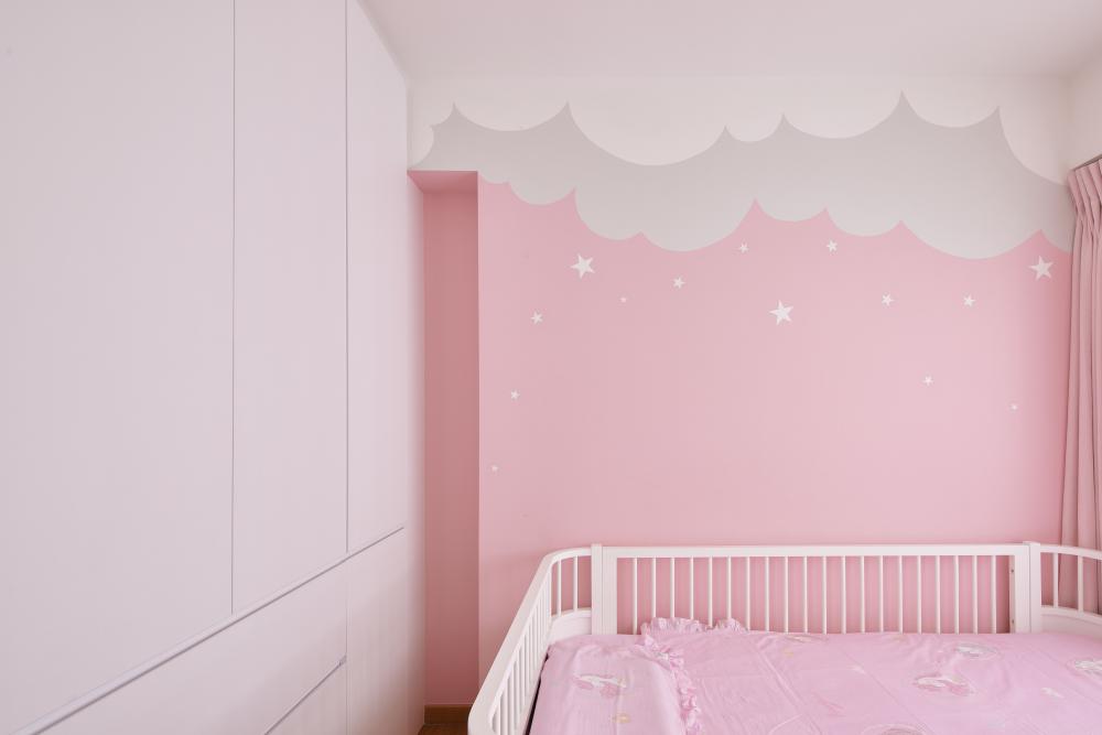 Modern Bedroom with Feature Wall and Paintings
