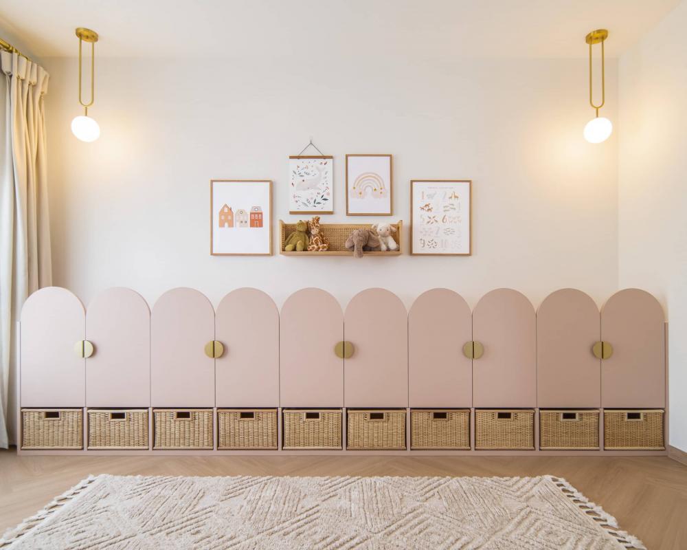 Minimalist Living Room with Carpet and Curtain