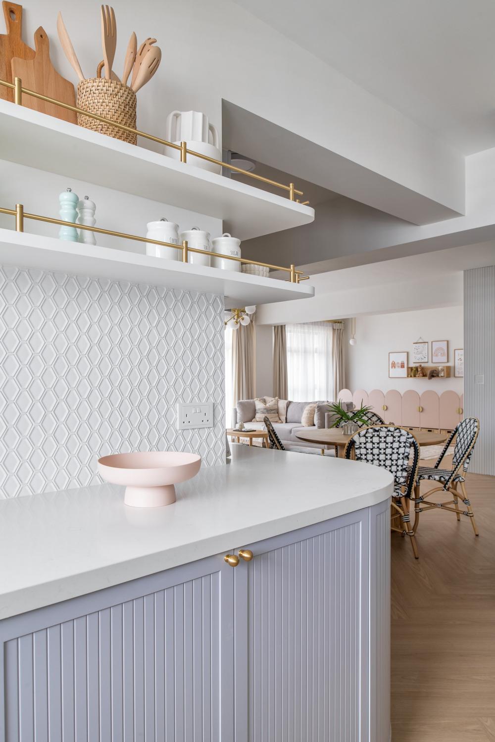 Minimalist Kitchen with Countertop and Vinyl Flooring