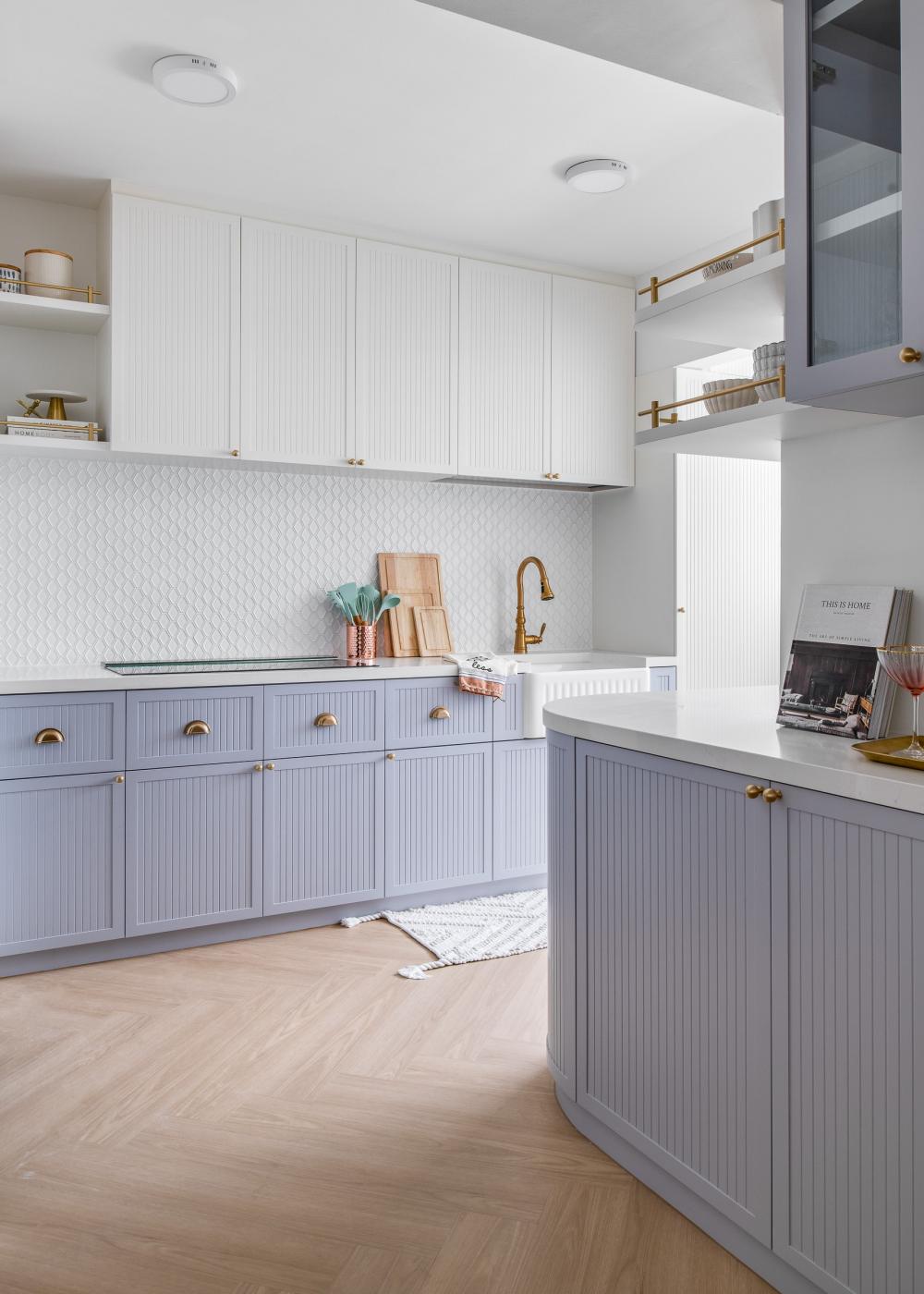 Minimalist Kitchen with Countertop and Vinyl Flooring
