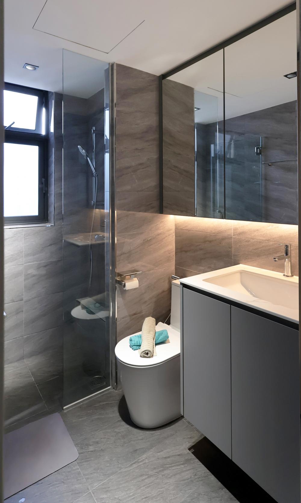 Modern Bathroom with Bathroom Accessories and Showers