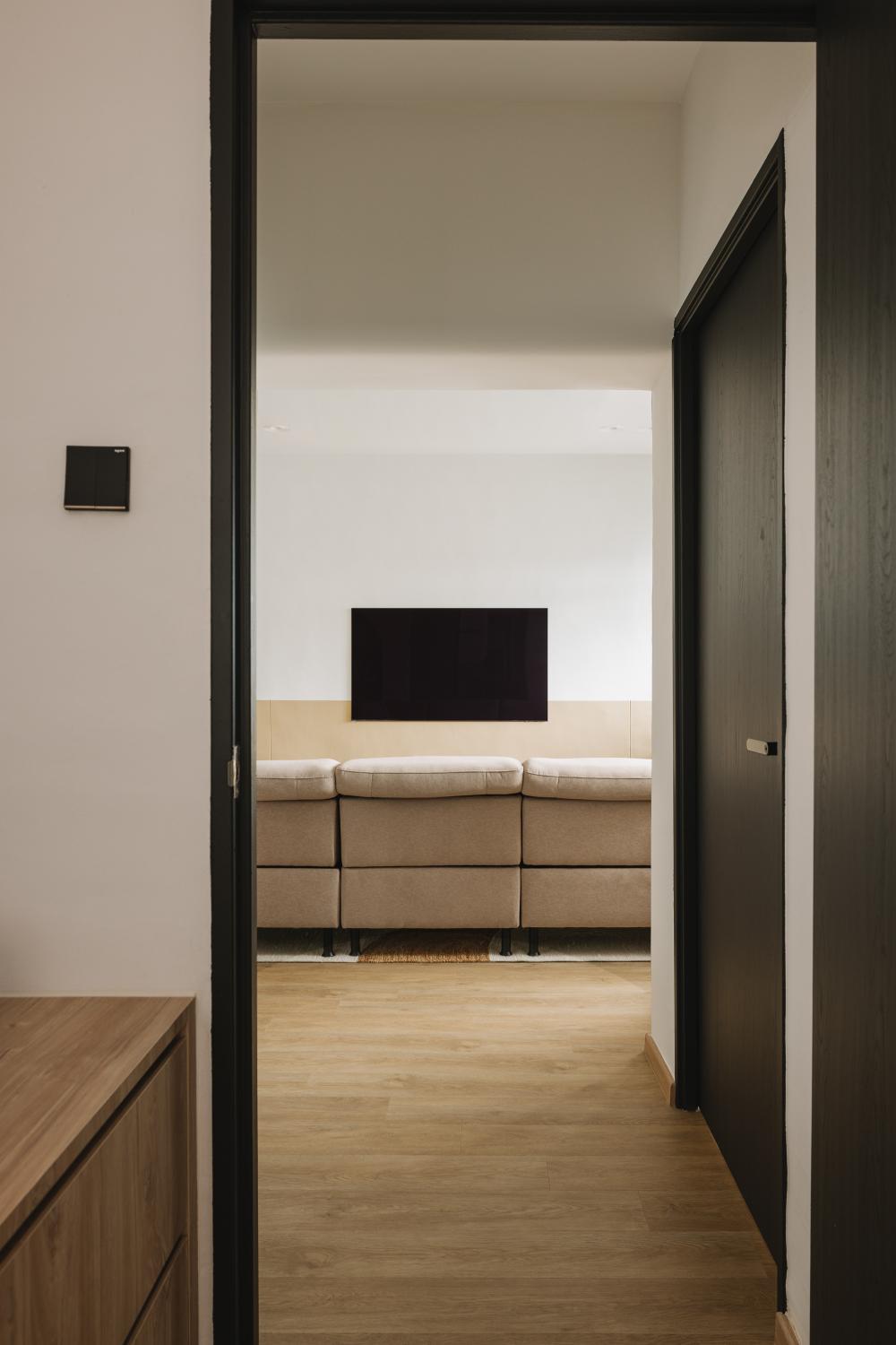 Scandinavian Living Room with TV Console and Sofa