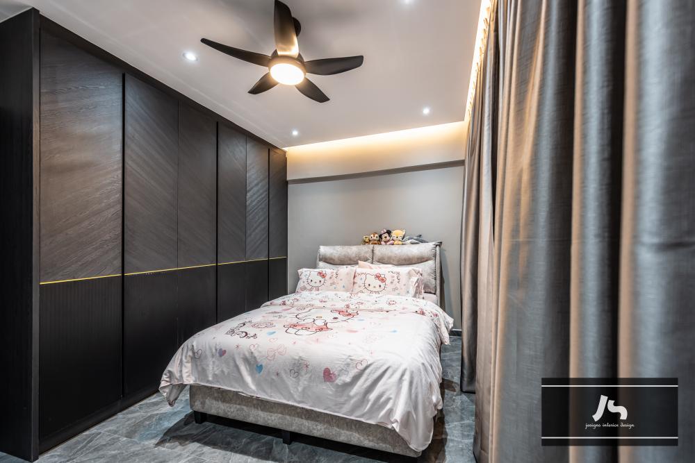 Modern Bedroom with Ceiling Light and Wardrobe