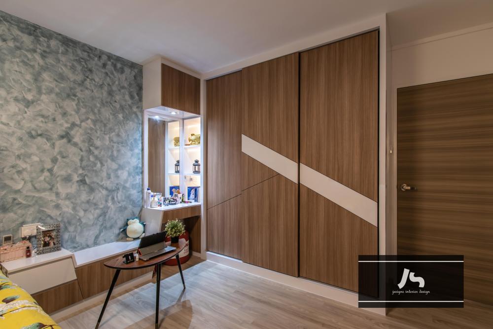 Scandinavian Bedroom with Wardrobe and Sliding Wardrobe