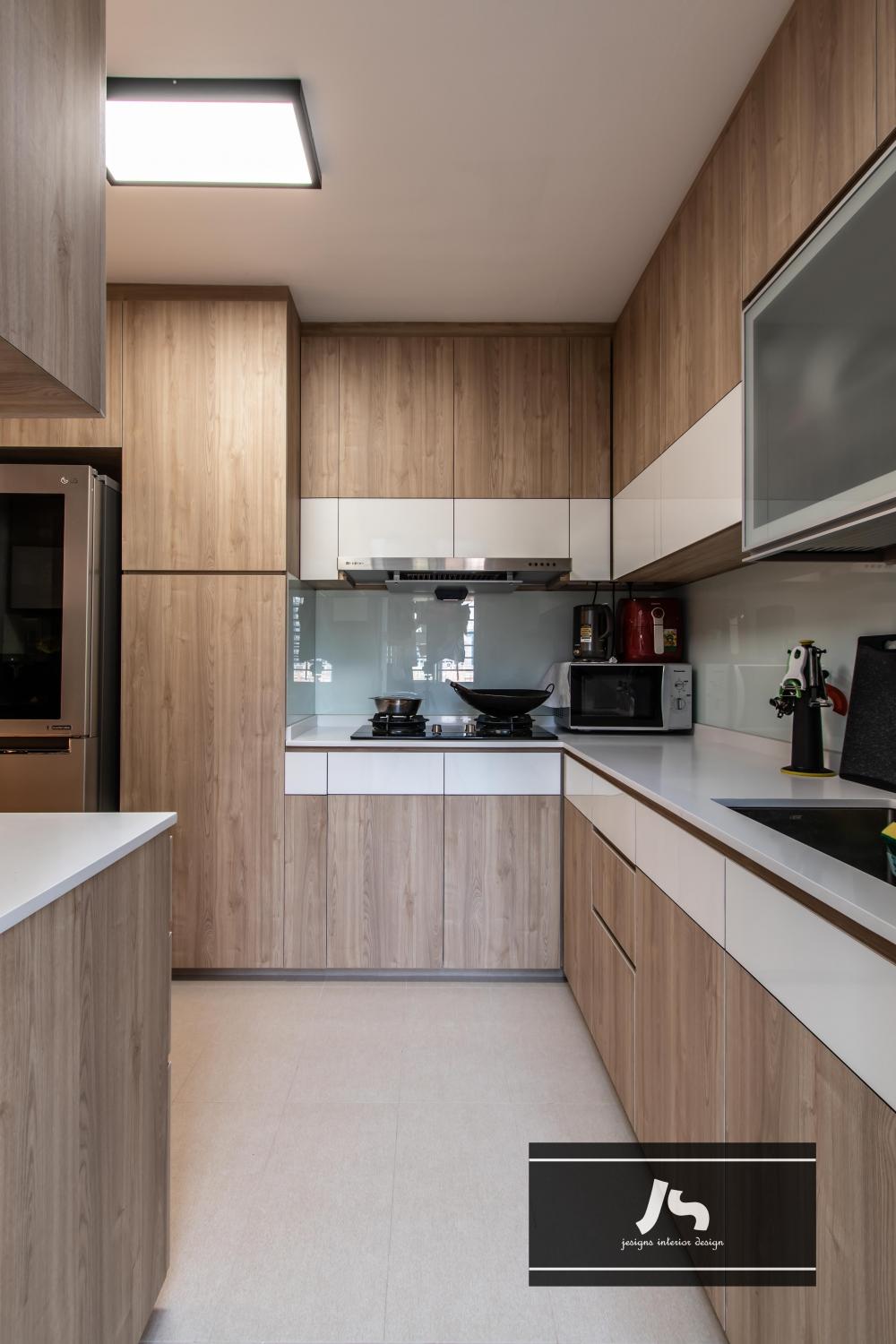 Scandinavian Kitchen with Kitchen Island and Breakfast Counter