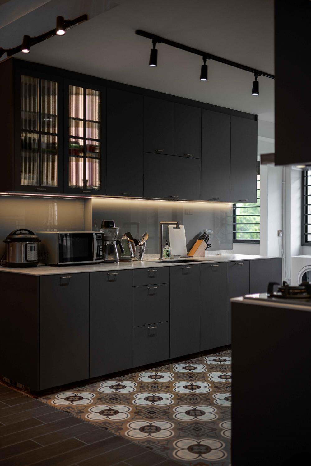 Vintage Kitchen with Countertop and Kitchen Island