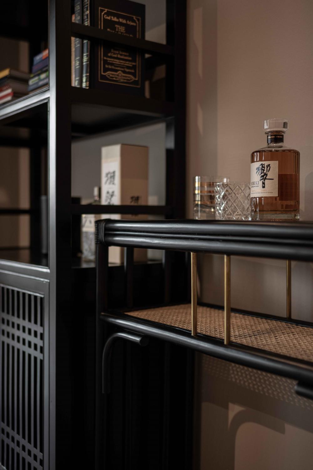 Vintage Hallway with Bookshelf and Cupboard
