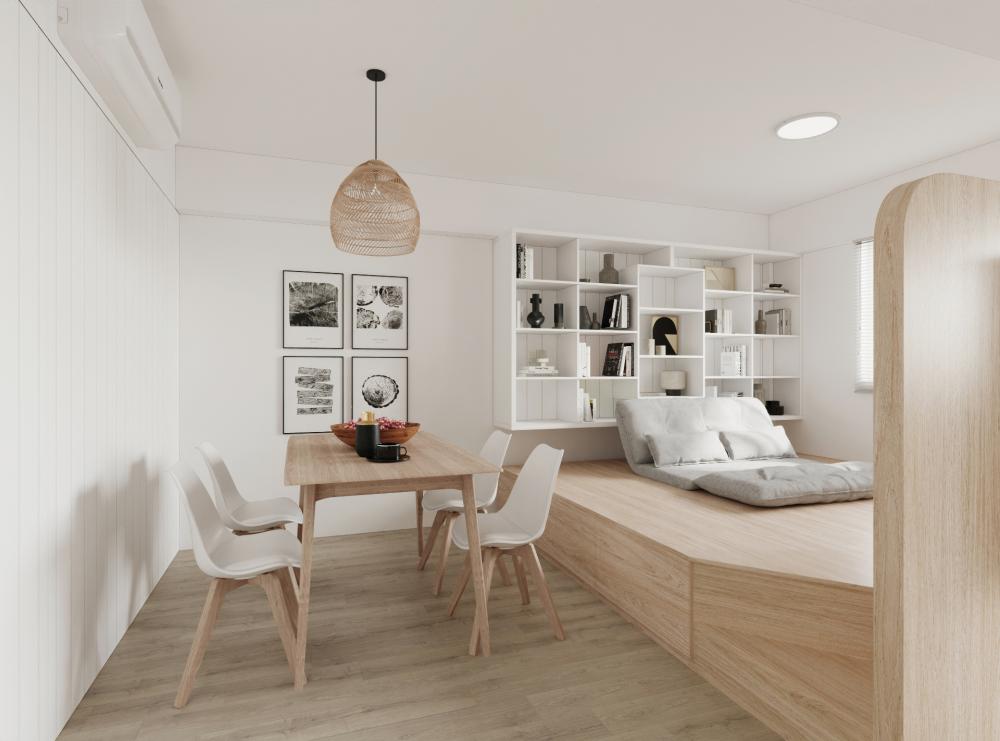 Country Dining Room with Ceiling Light and Dining Table