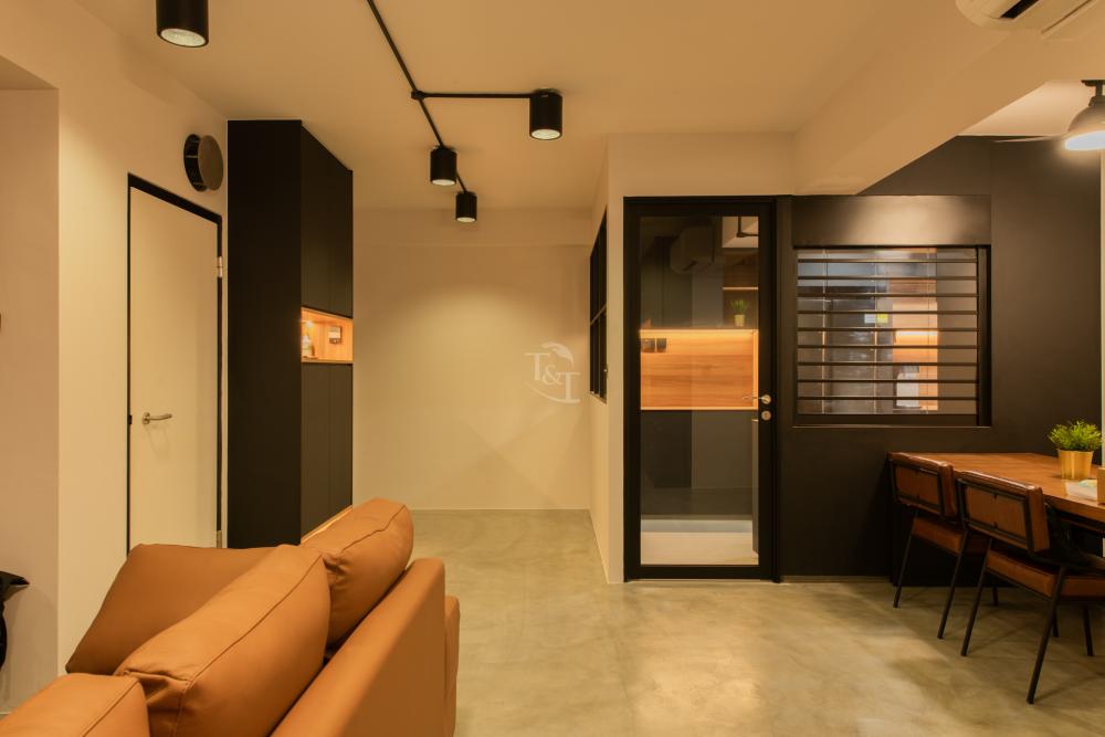Contemporary Entryway with Mirror and Seating Bench