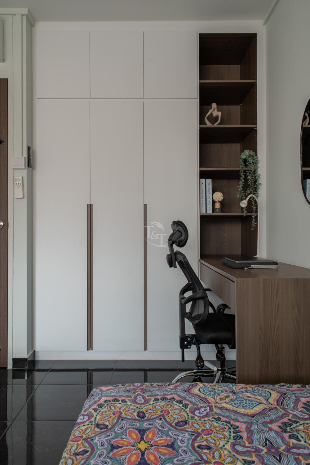 Modern Study with Bookshelf and Drop Light