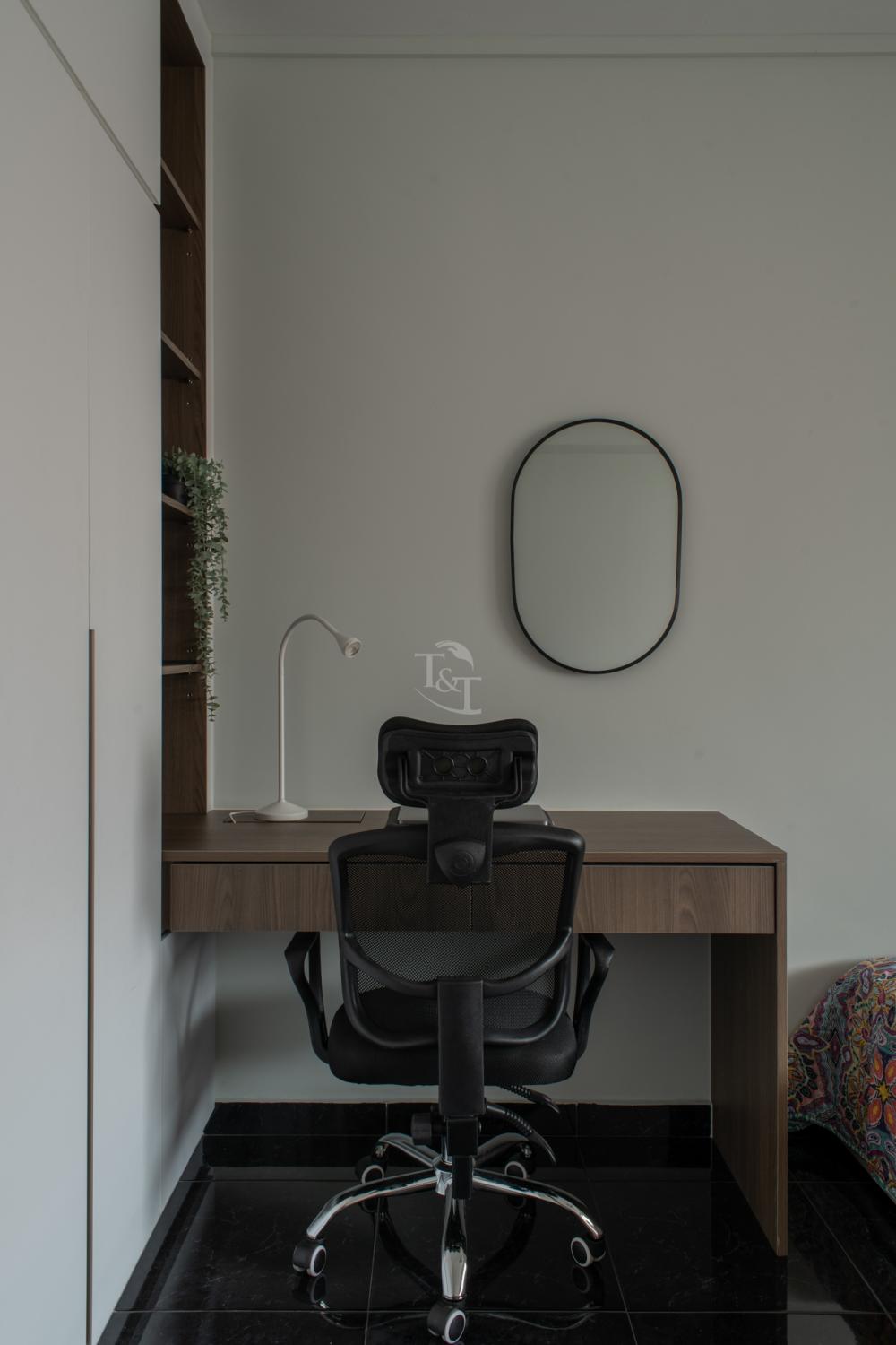 Modern Study with Bookshelf and Storage Cabinets