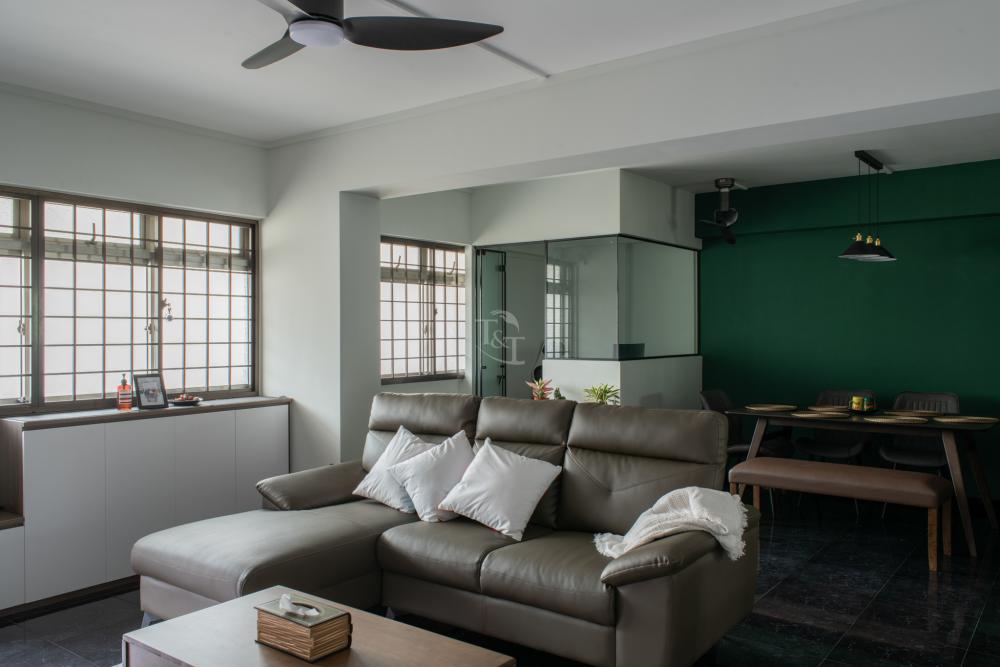 Modern Living Room with Feature Wall and Sofa