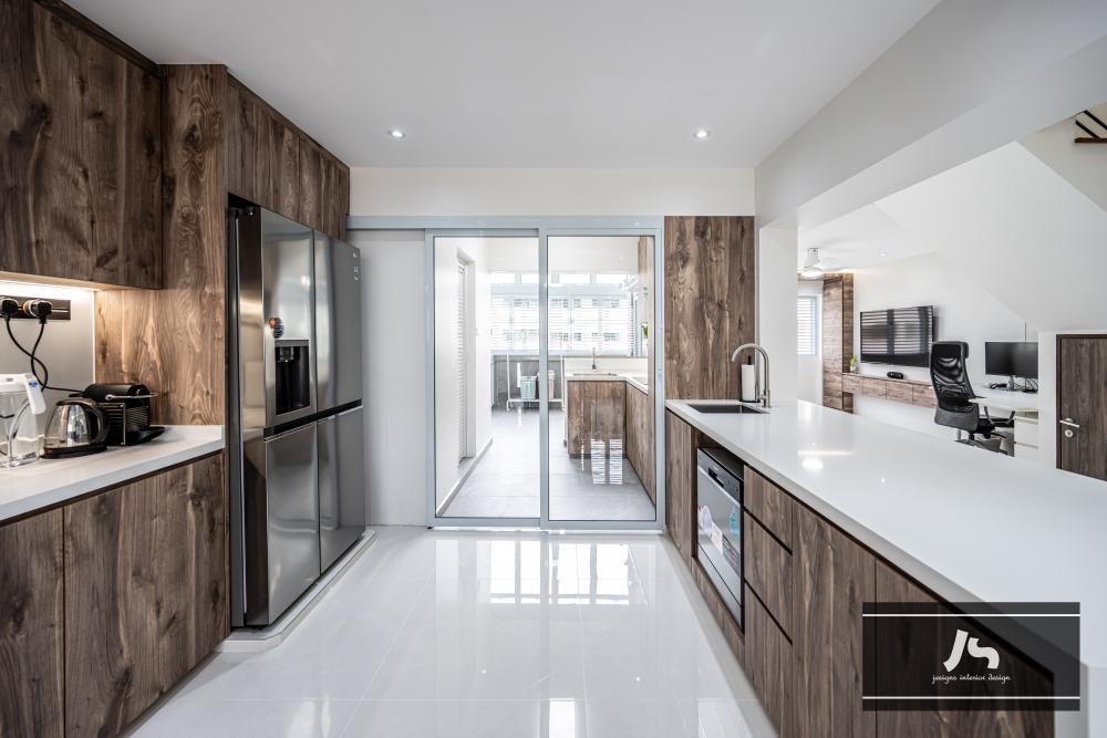 Scandinavian Kitchen with Kitchen Window and Cupboard