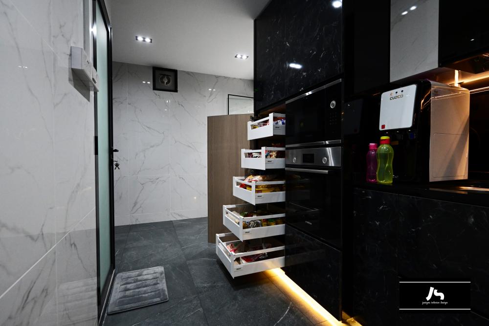 Modern Kitchen with Cupboard and Kitchen Accessories