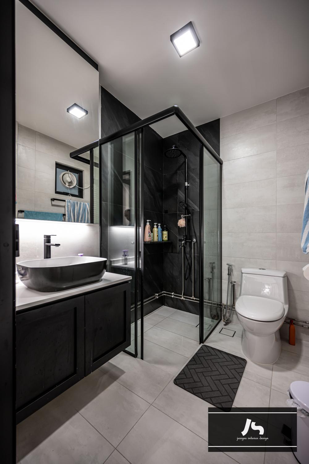 Modern Bathroom with Shower Screen and Bathroom Storage