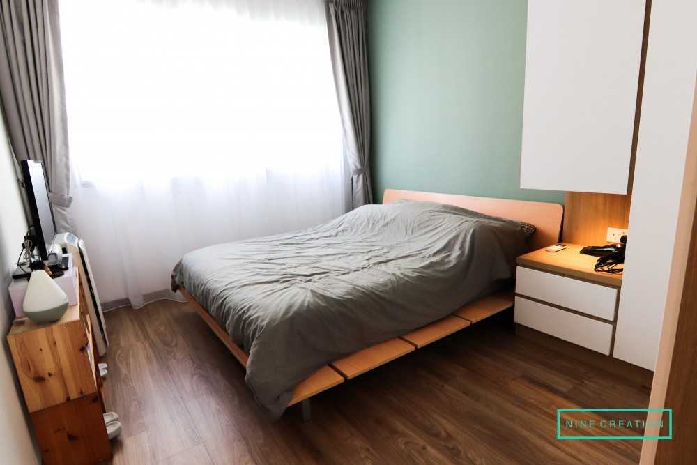 Scandinavian Bedroom with Vinyl Flooring and Wardrobe