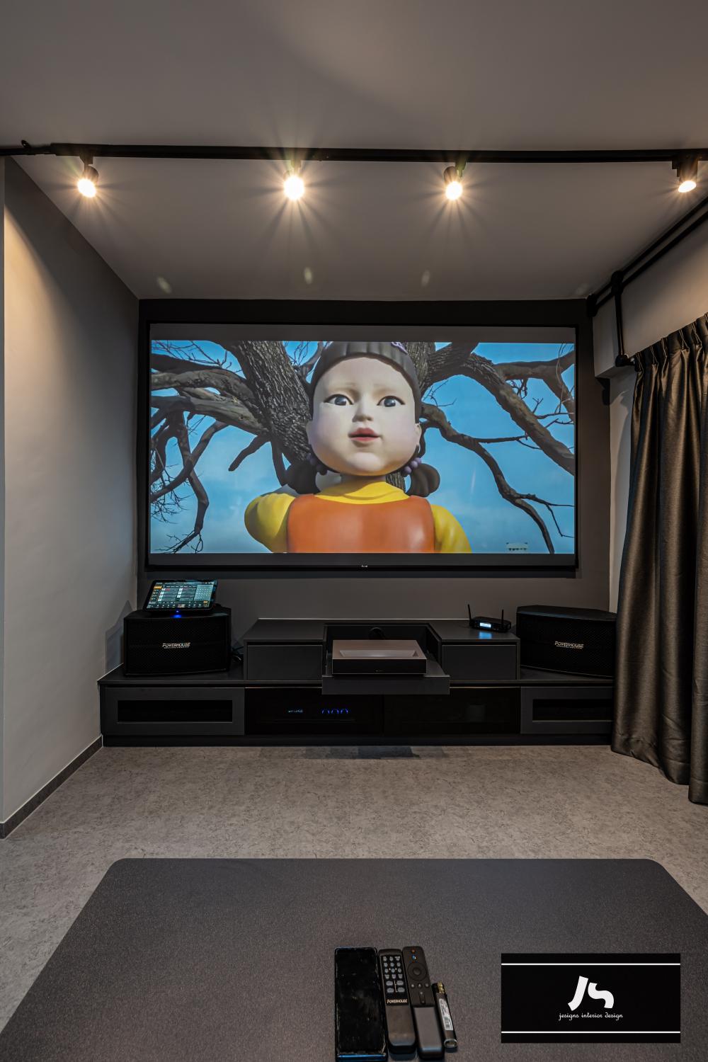 Modern Living Room with TV Console and Feature Wall