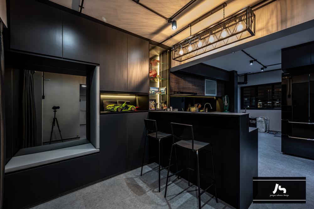 Modern Kitchen with Kitchen Island and Cupboard
