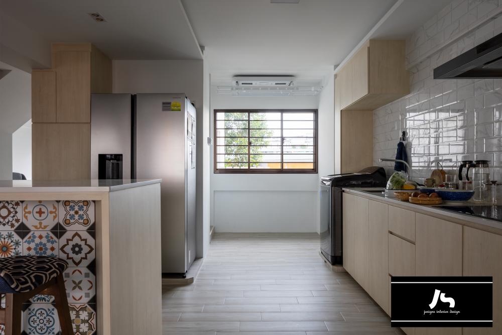 Scandinavian Kitchen with Kitchen Window and Open Kitchen