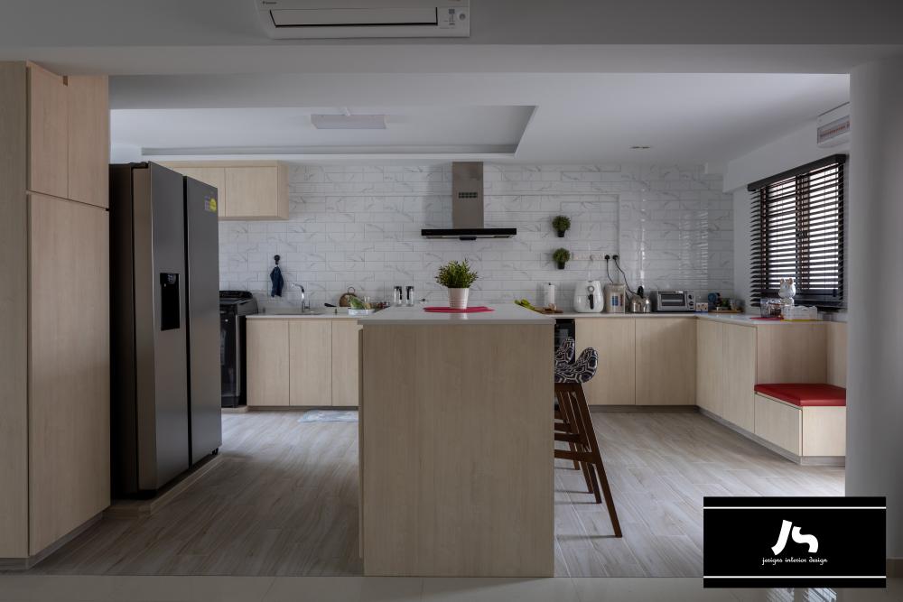 Scandinavian Kitchen with Settee and Kitchen Island