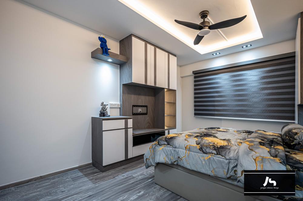 Modern Bedroom with Feature Wall and Cove Lighting