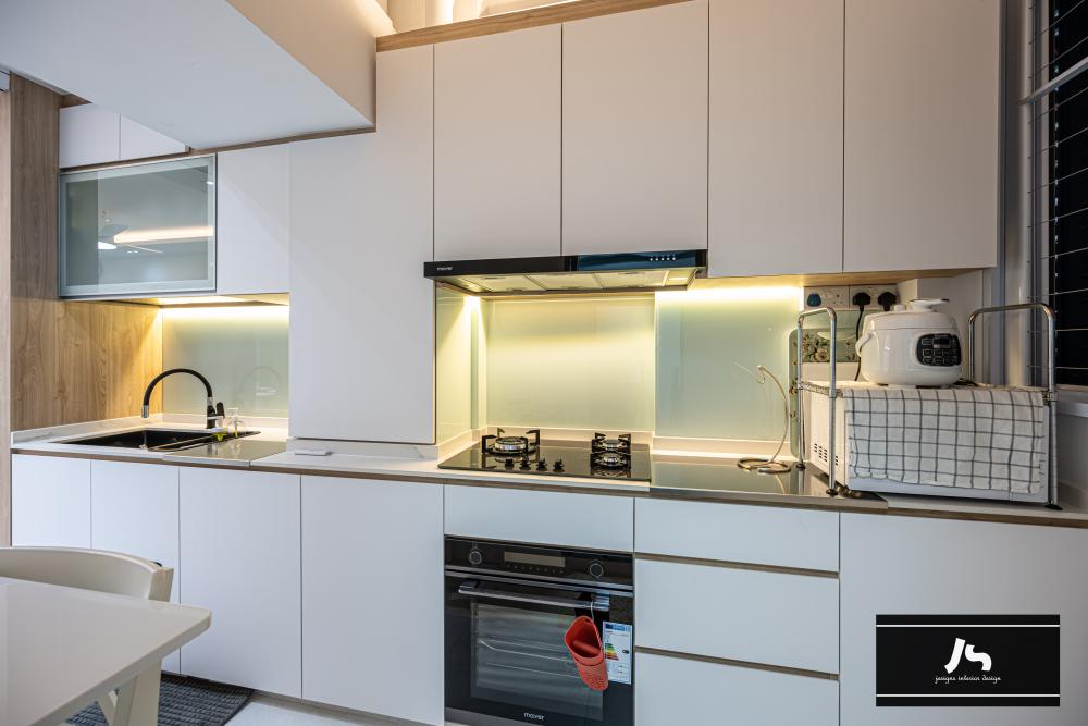 Modern Kitchen with Countertop and Kitchen Window