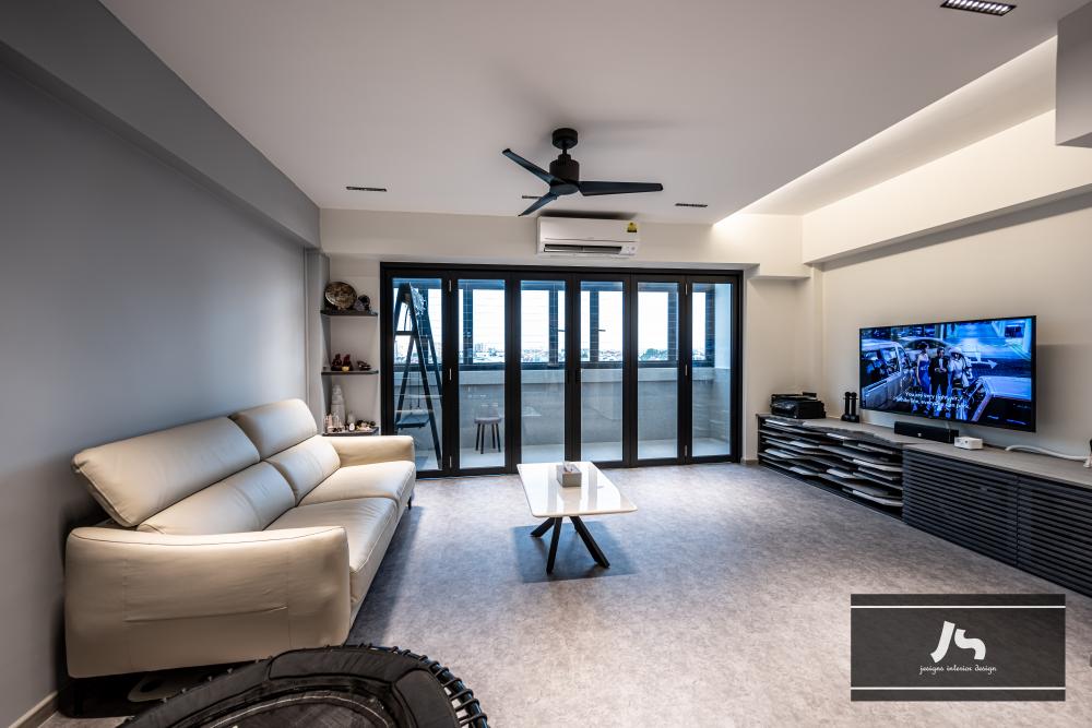 Modern Living Room with Drop Light and Sofa