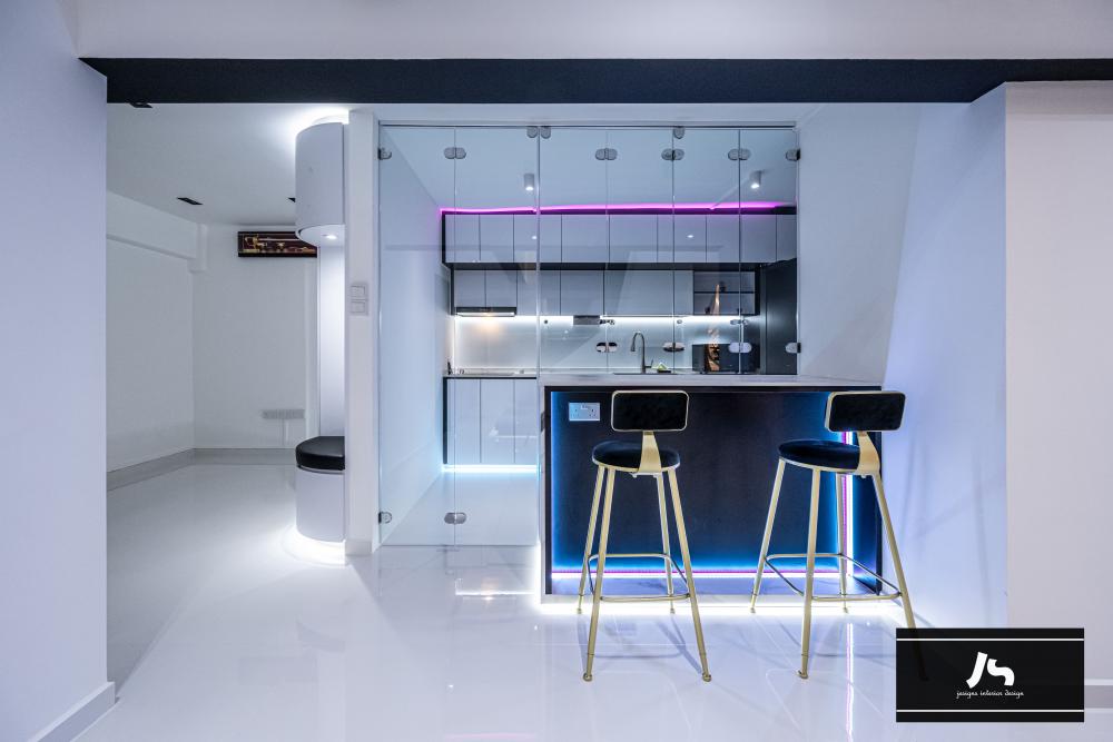 Modern Kitchen with Countertop and Kitchen Island