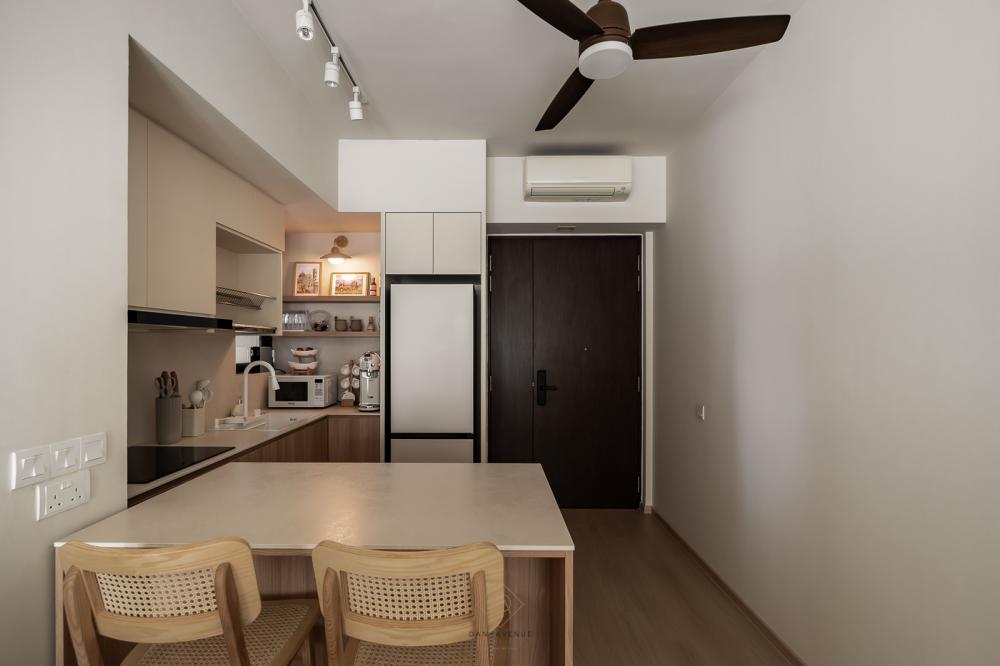 Scandinavian Kitchen with Countertop and Kitchen Island