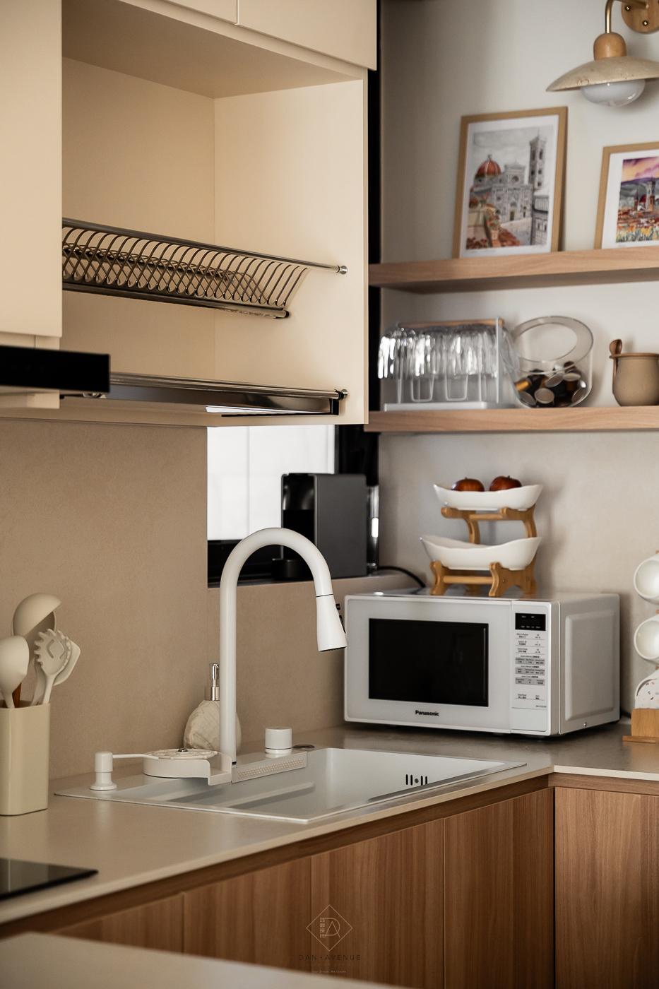 Scandinavian Kitchen with Countertop and Kitchen Island