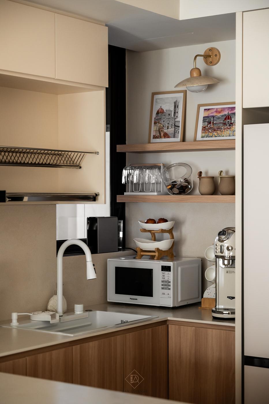 Scandinavian Kitchen with Countertop and Kitchen Island
