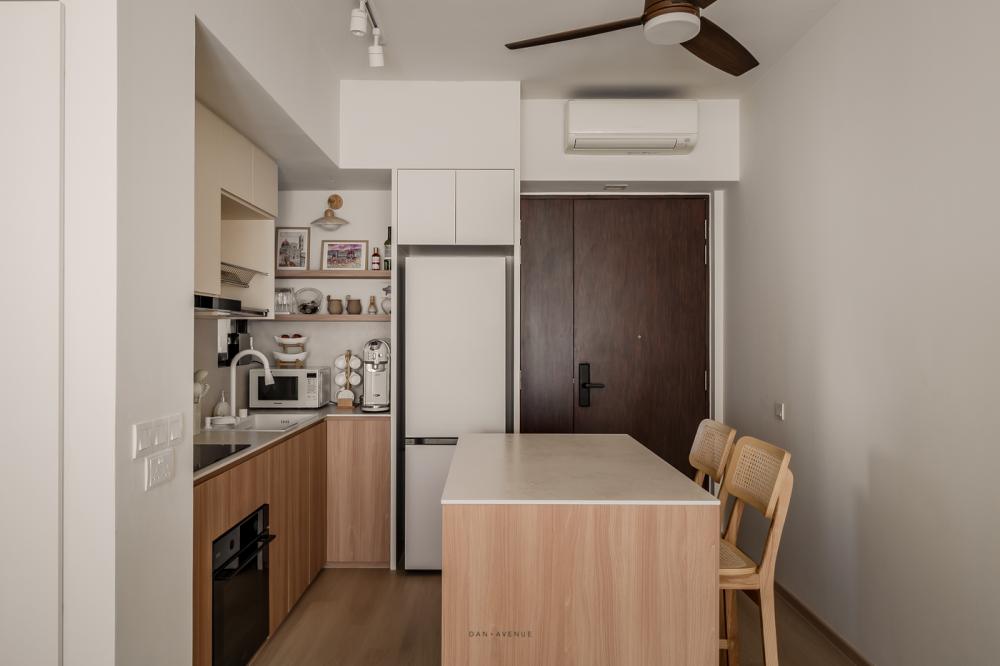 Scandinavian Kitchen with Countertop and Kitchen Island