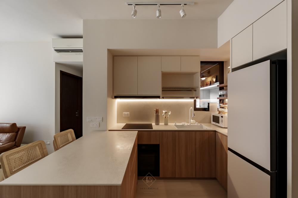 Scandinavian Kitchen with Countertop and Kitchen Island