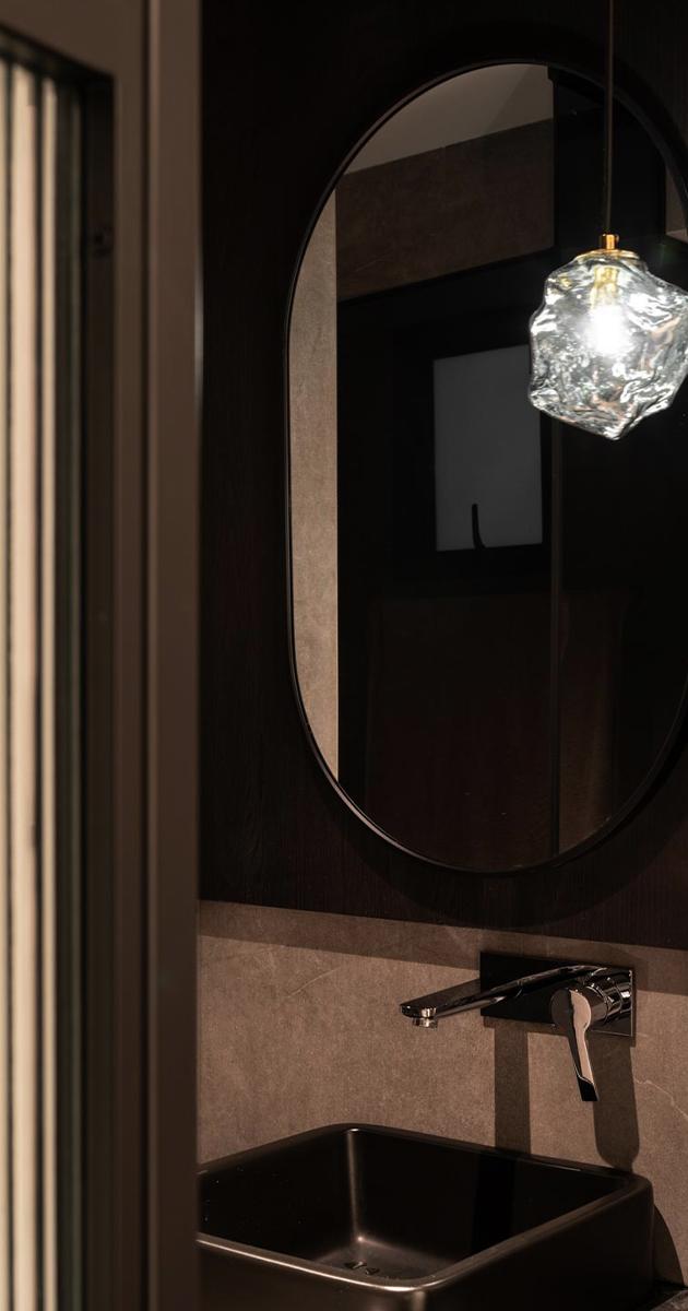 Modern Bathroom with Mirror and Shower Screen