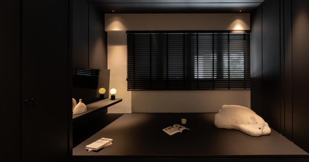 Modern Bedroom with Vinyl Flooring and Wardrobe