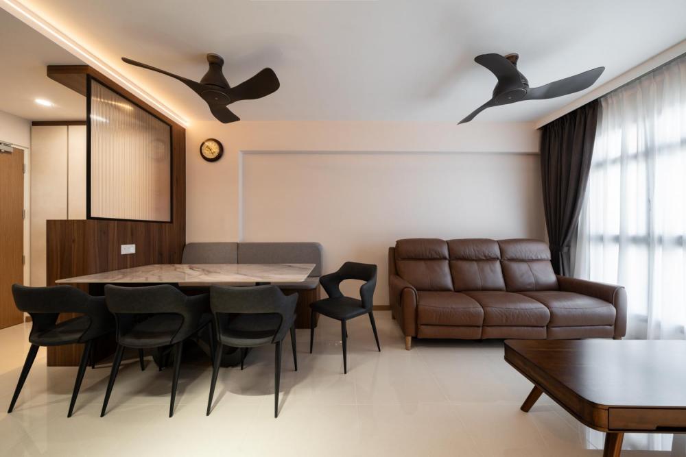 Minimalist Living Room with Feature Wall and Sofa