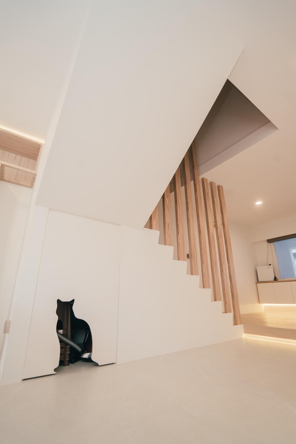 Modern Storeroom with Staircase and Downlights