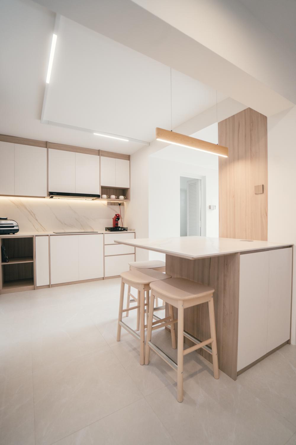 Modern Kitchen with Countertop and Drop Ceiling