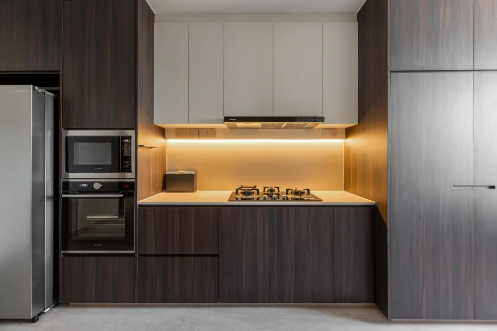 Modern Kitchen with Countertop and Vinyl Flooring