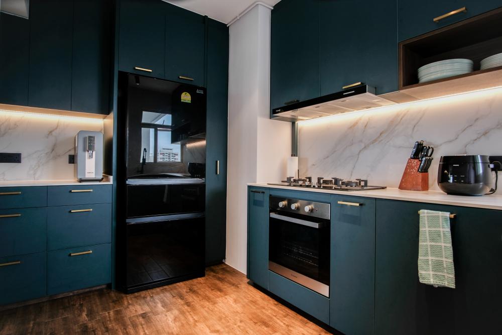 Industrial Kitchen with Countertop and Kitchen Backsplash