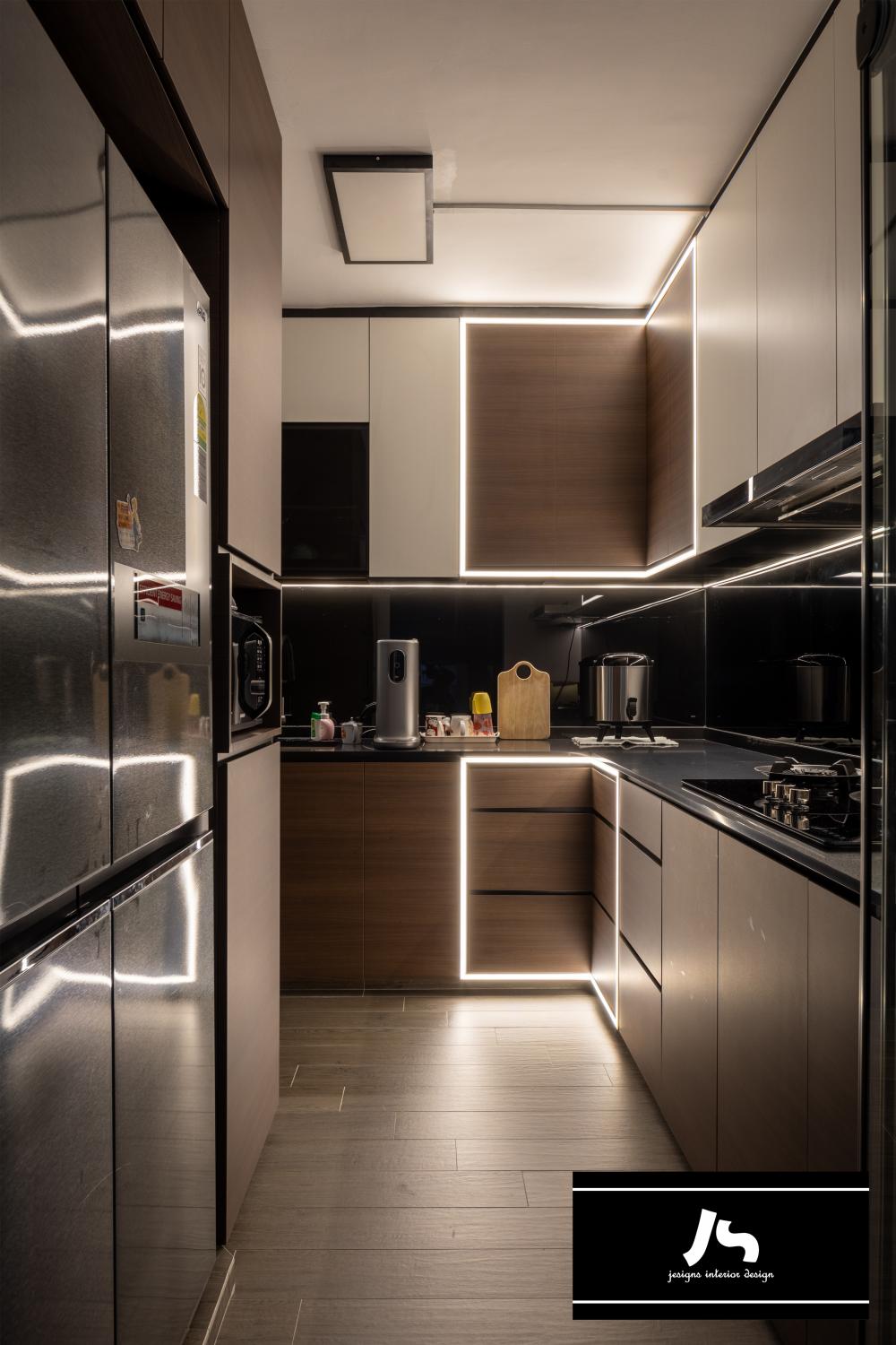 Eclectic Kitchen with Cupboard and Kitchen Backsplash