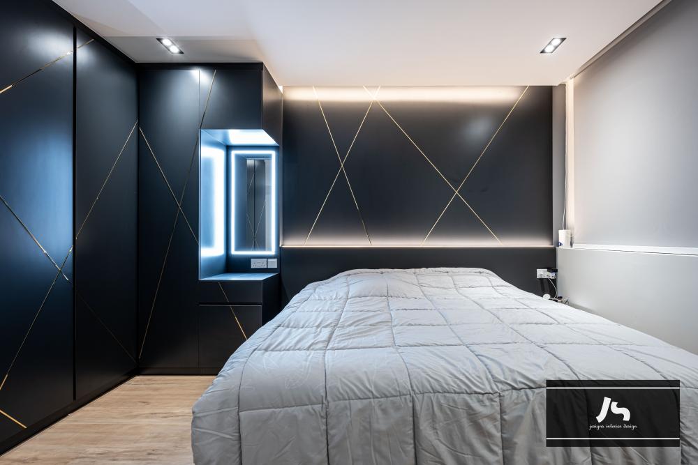 Modern Bedroom with Cove Lighting and Wardrobe
