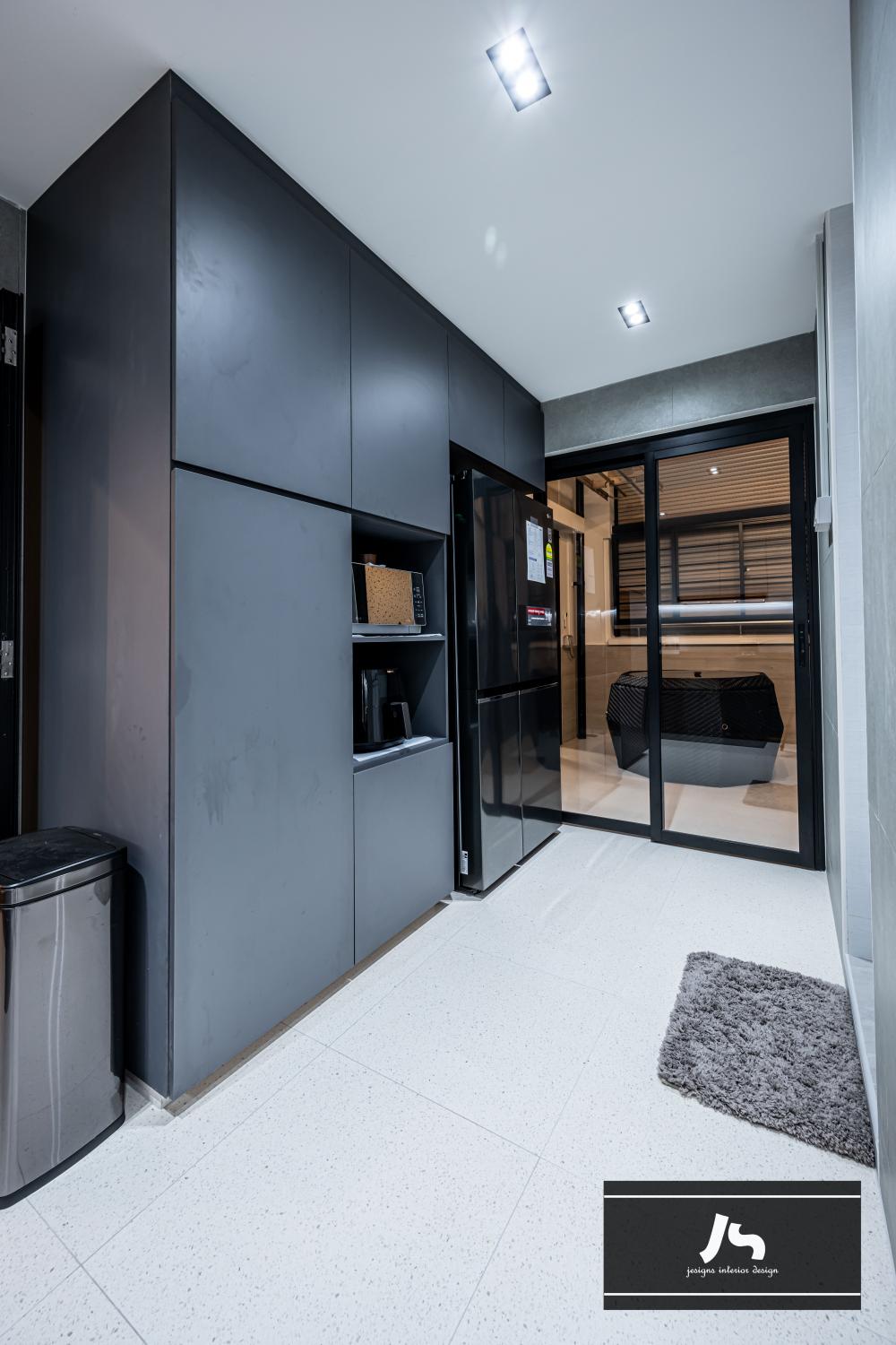 Modern Kitchen with Cupboard and Kitchen Accessories